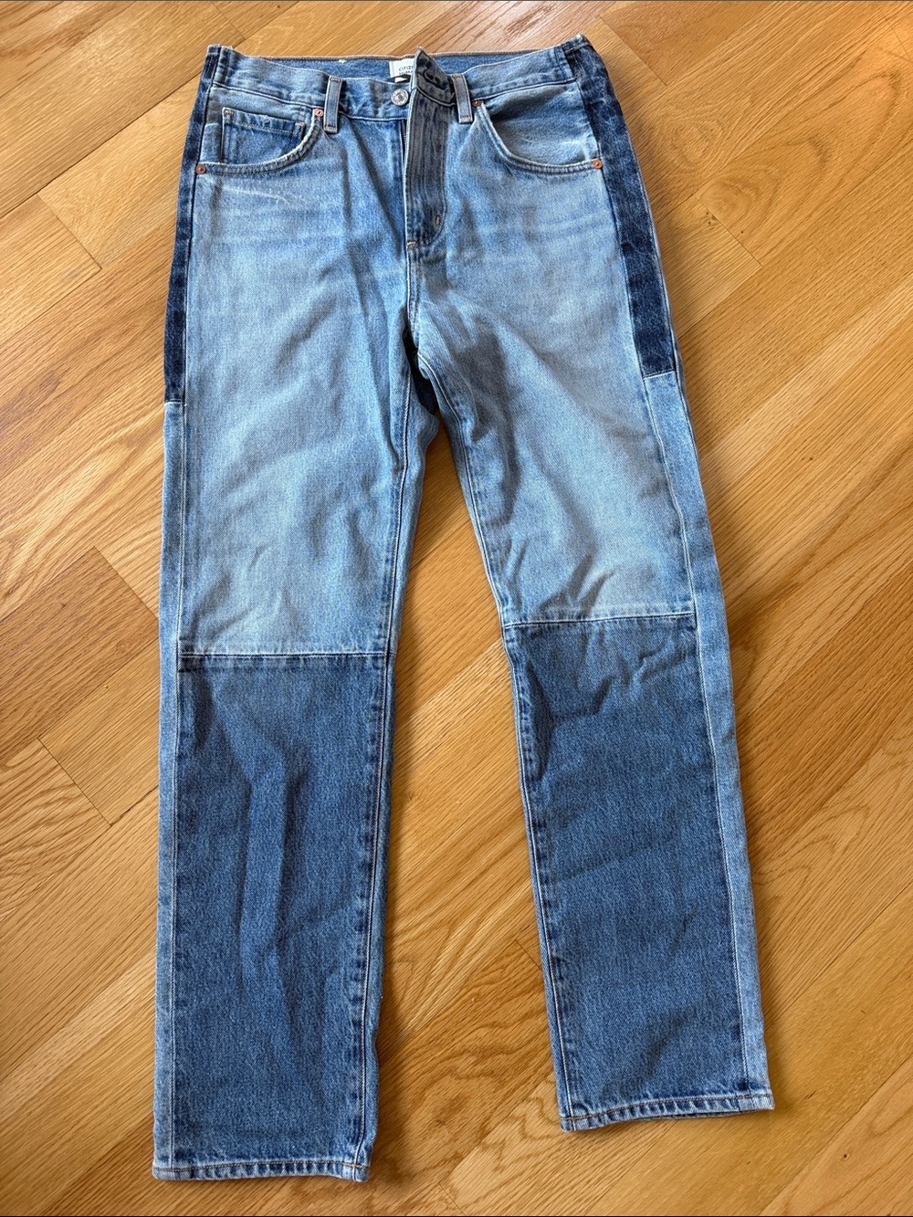 Citizens Of Humanity Two-Tone Blue Straight Jeans